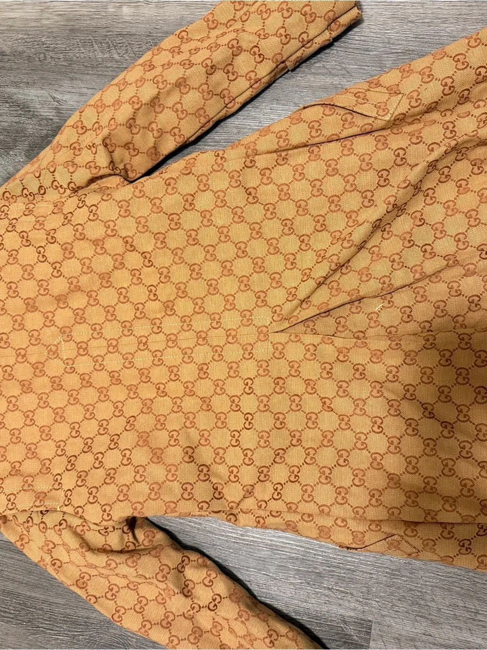 Gucci Tan Monogram Double-Breasted Trench Coat for Kids